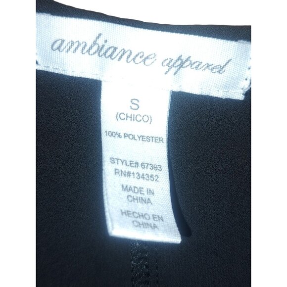 Ambiance Apparel Womens Camisole Tank Top S Black Button Front Adjustable Straps - Picture 5 of 5